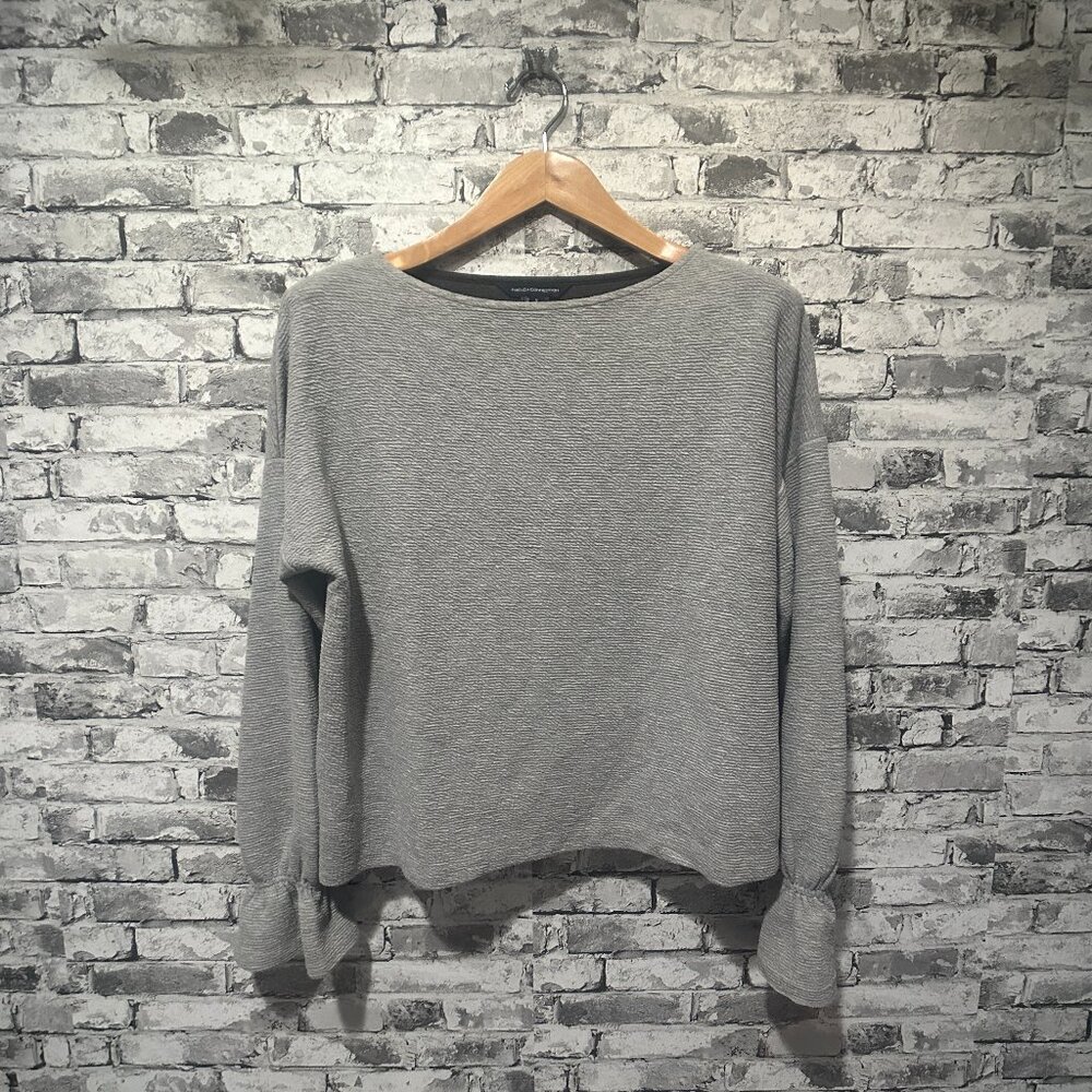 EUC French Connection Long Sleeve Grey Blouse Size 4